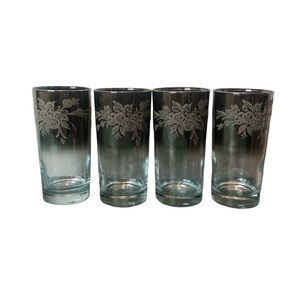 VITREON Queen's lusterware  silver faded glasses
